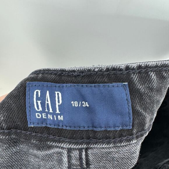 GAP Denim Midi Skirt 18 Black Wash Front Slit Stretch Modest Western Boho Y2K - Picture 5 of 7